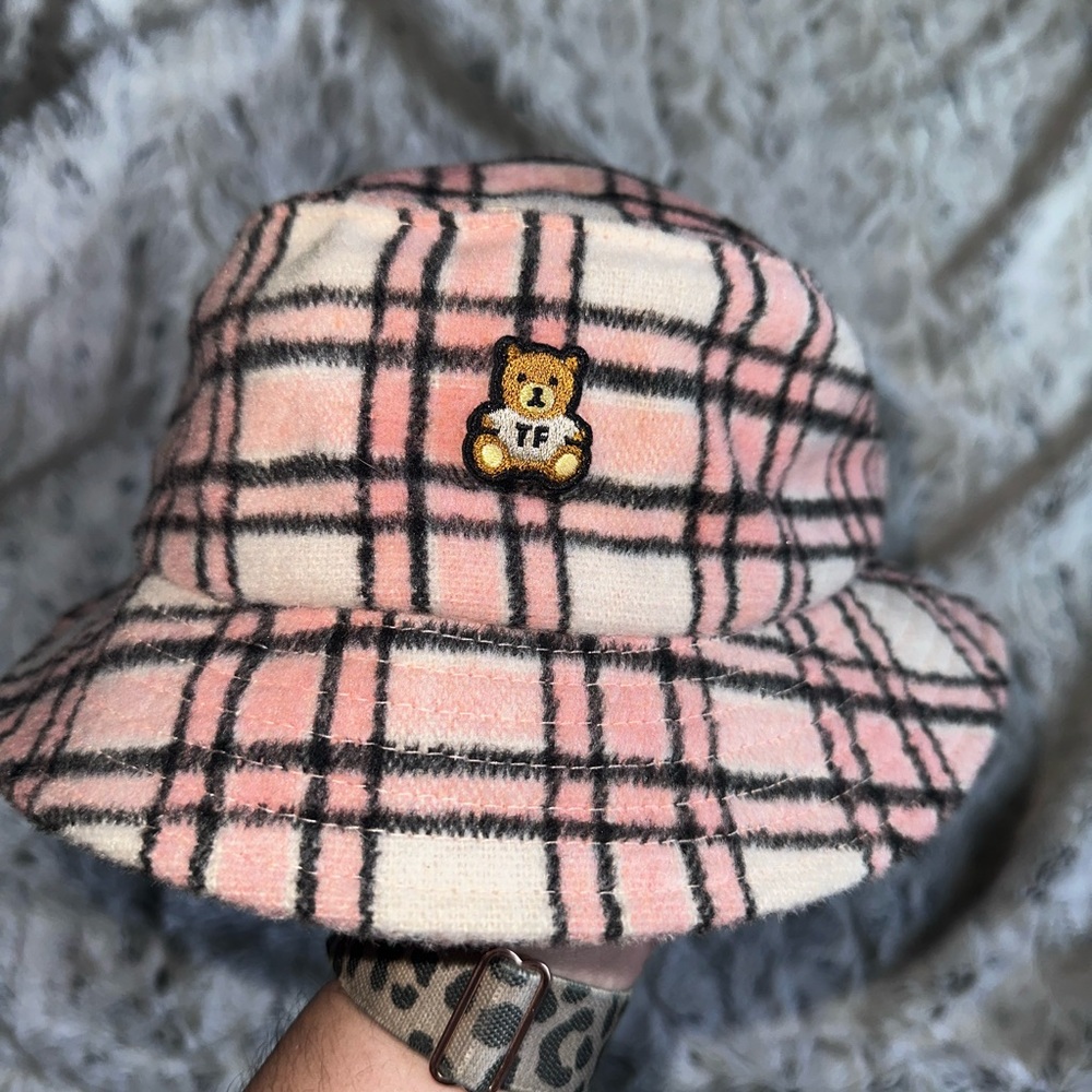 Teddy Fresh Pink and Black Plaid Bucket Hat